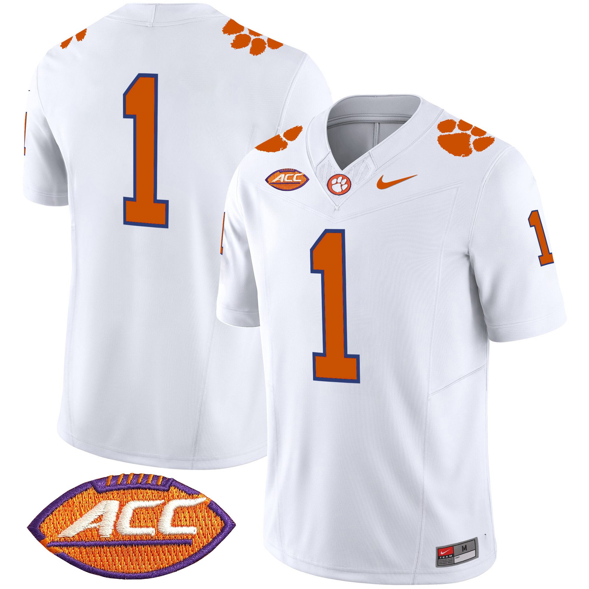 Men Clemson Tigers #1 No Name White 2024 Nike Vapor Limited NCAA Jersey->indianapolis colts->NFL Jersey